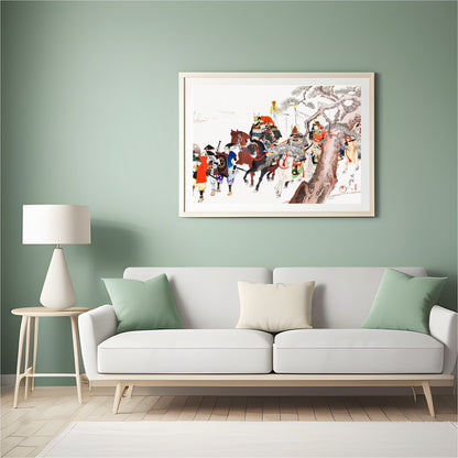 Dive into the grandeur of historical Japan with this captivating wall art, depicting a detailed for Hall
