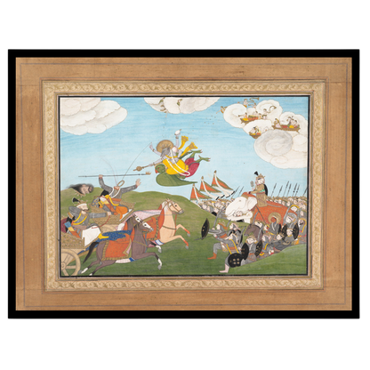 Immerse your space in the captivating world of Mughal artistry with 'Epic Victory: Lord Varaha for living-space
