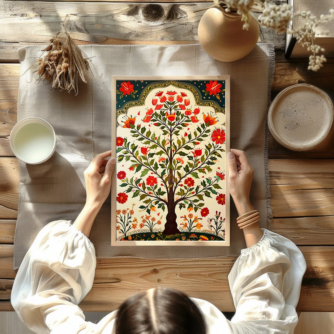 Embrace the enchanting allure of nature with this captivating artwork featuring a mystical floral for Kitchen