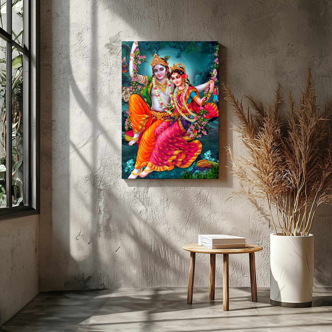 Experience the enchanting beauty of this divine artwork, featuring a celestial couple gracefully for Entrance