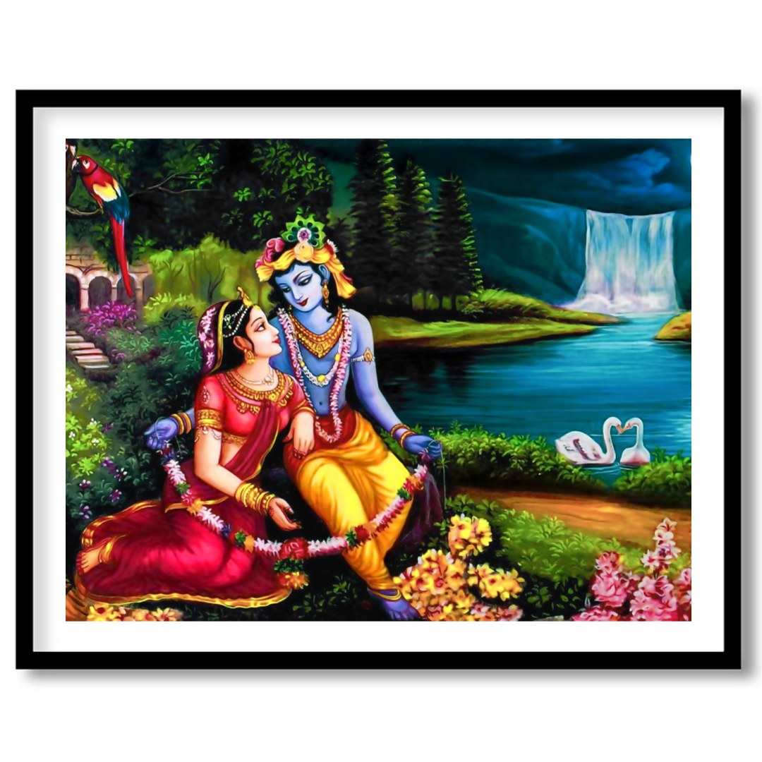 Immerse yourself in the vibrant allure of 'Eternal Love at the Enchanted Waterfall,' a captivating for home