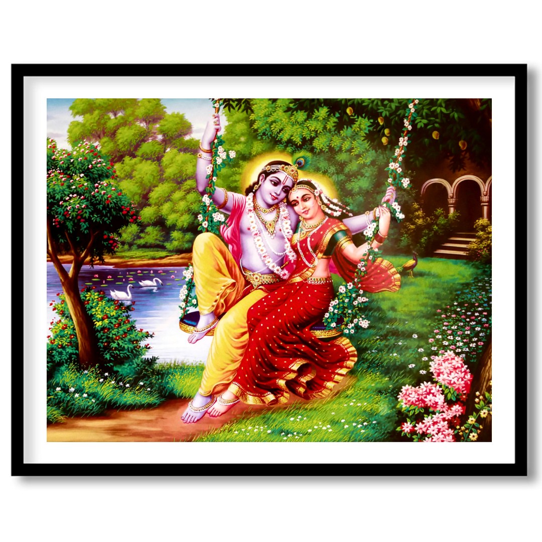 Experience the vibrant beauty of divine love with this exquisite artwork featuring two elegantly for area