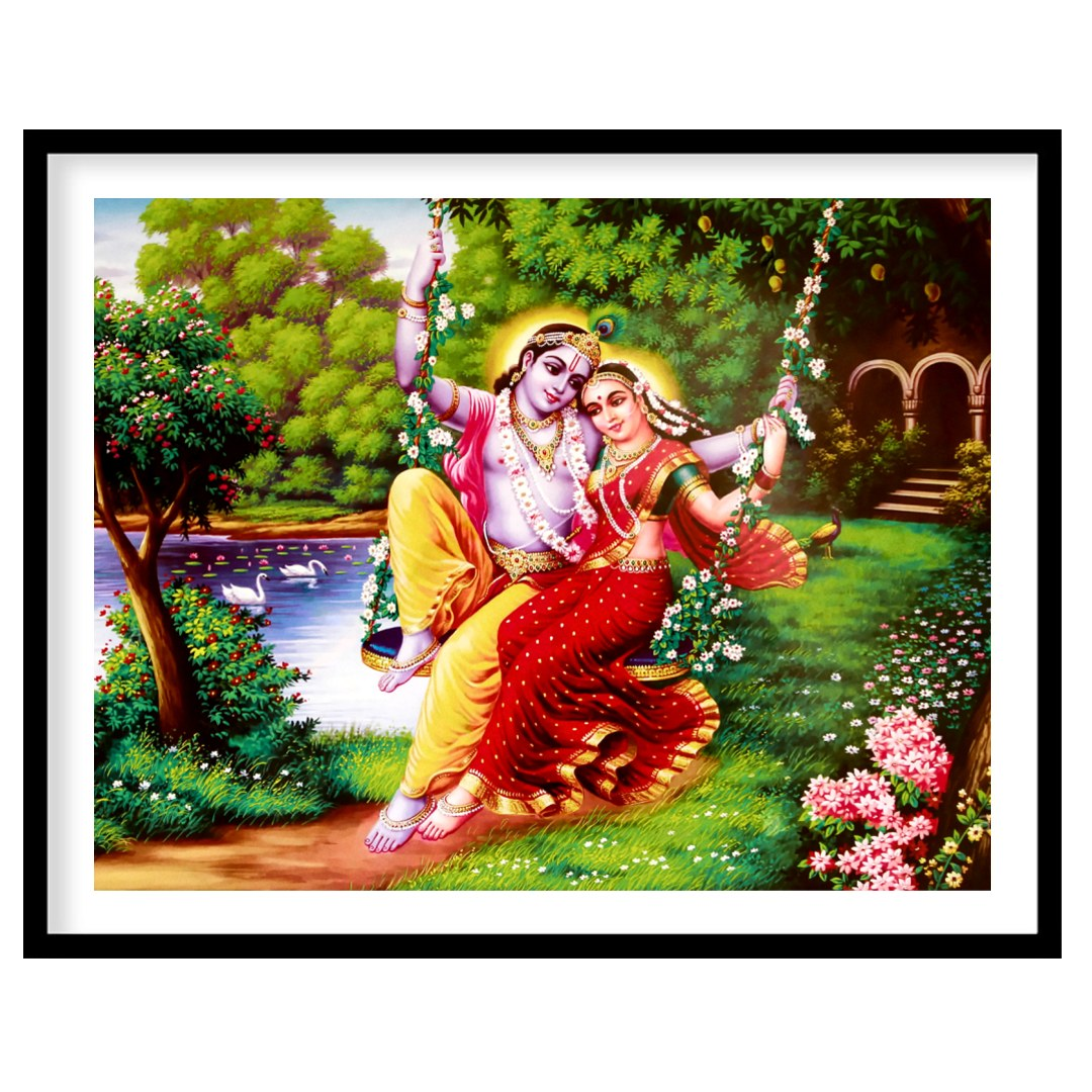 Experience the vibrant beauty of divine love with this exquisite artwork featuring two elegantly for area