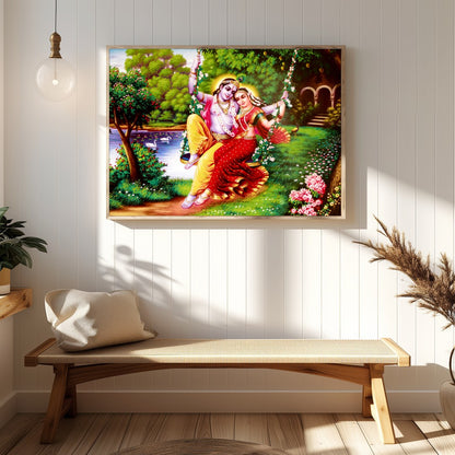 Experience the vibrant beauty of divine love with this exquisite artwork featuring two elegantly for Hallway