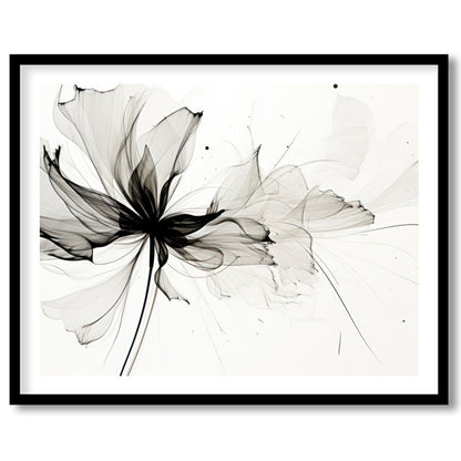 Experience the delicate grace of nature with 'Ethereal Bloom: Monochrome Essence.' This captivating for decor