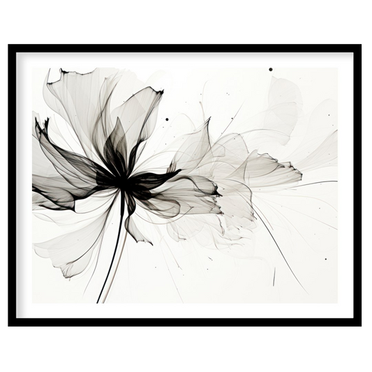 Experience the delicate grace of nature with 'Ethereal Bloom: Monochrome Essence.' This captivating for decor