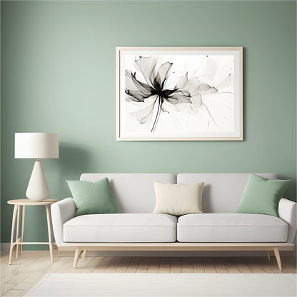 Experience the delicate grace of nature with 'Ethereal Bloom: Monochrome Essence.' This captivating for Hall