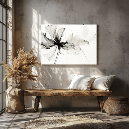 Experience the delicate grace of nature with 'Ethereal Bloom: Monochrome Essence.' This captivating for Veranda