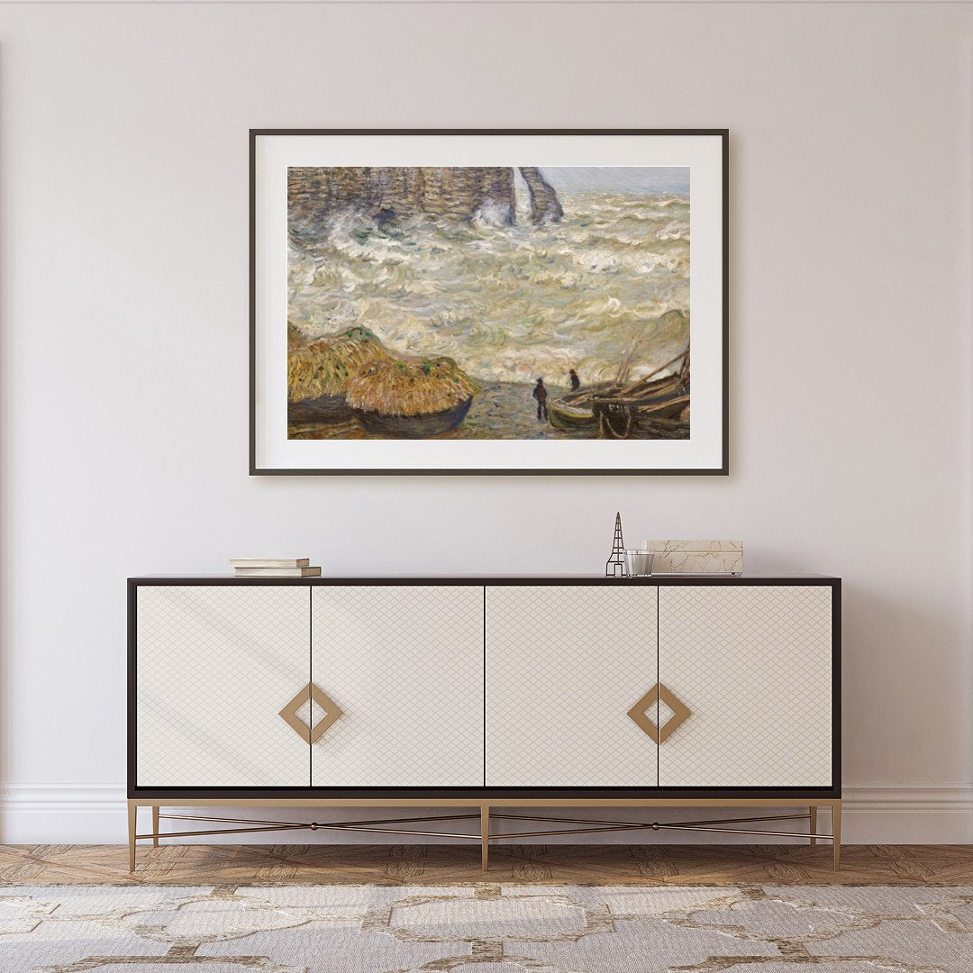 Immerse yourself in the dynamic beauty of 'Ethereal Coastal Vistas,' where the tumultuous sea and for Foyer
