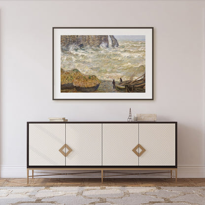 Immerse yourself in the dynamic beauty of 'Ethereal Coastal Vistas,' where the tumultuous sea and for Foyer