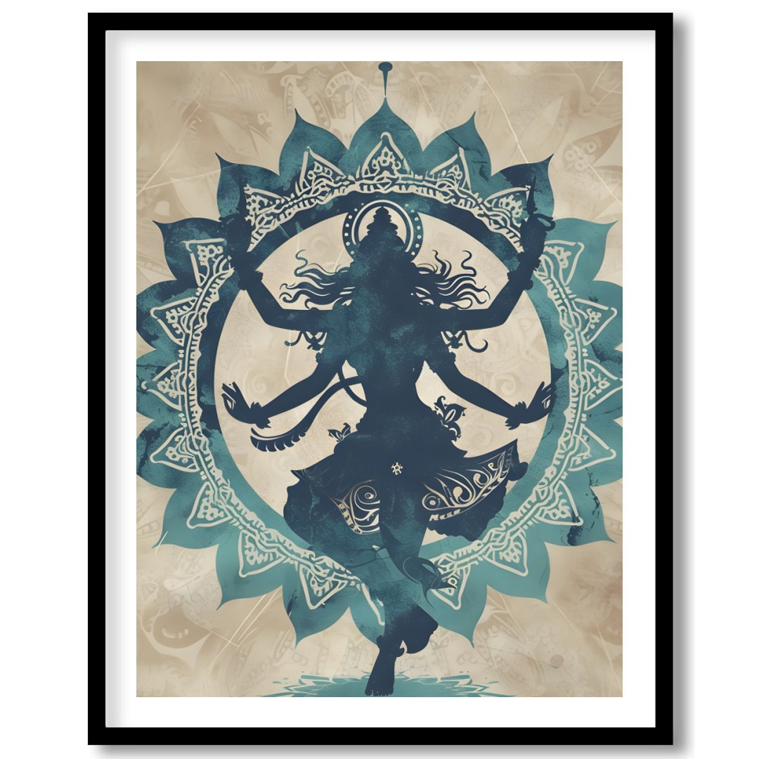 This captivating artwork features the silhouette of a dancer captured within an intricate mandala for hallway