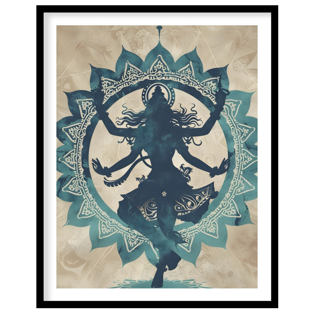 This captivating artwork features the silhouette of a dancer captured within an intricate mandala for hallway