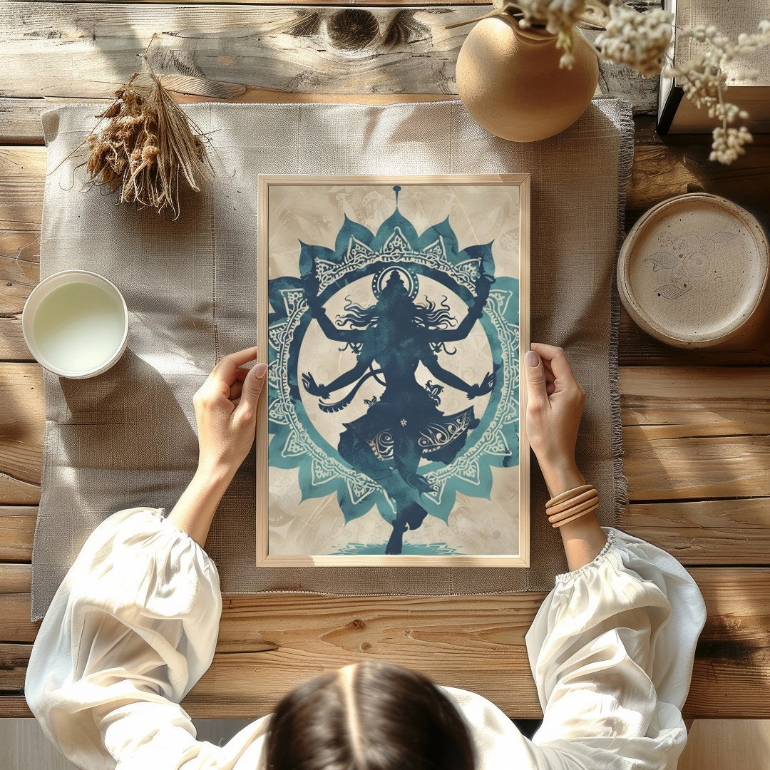 This captivating artwork features the silhouette of a dancer captured within an intricate mandala for Kitchen