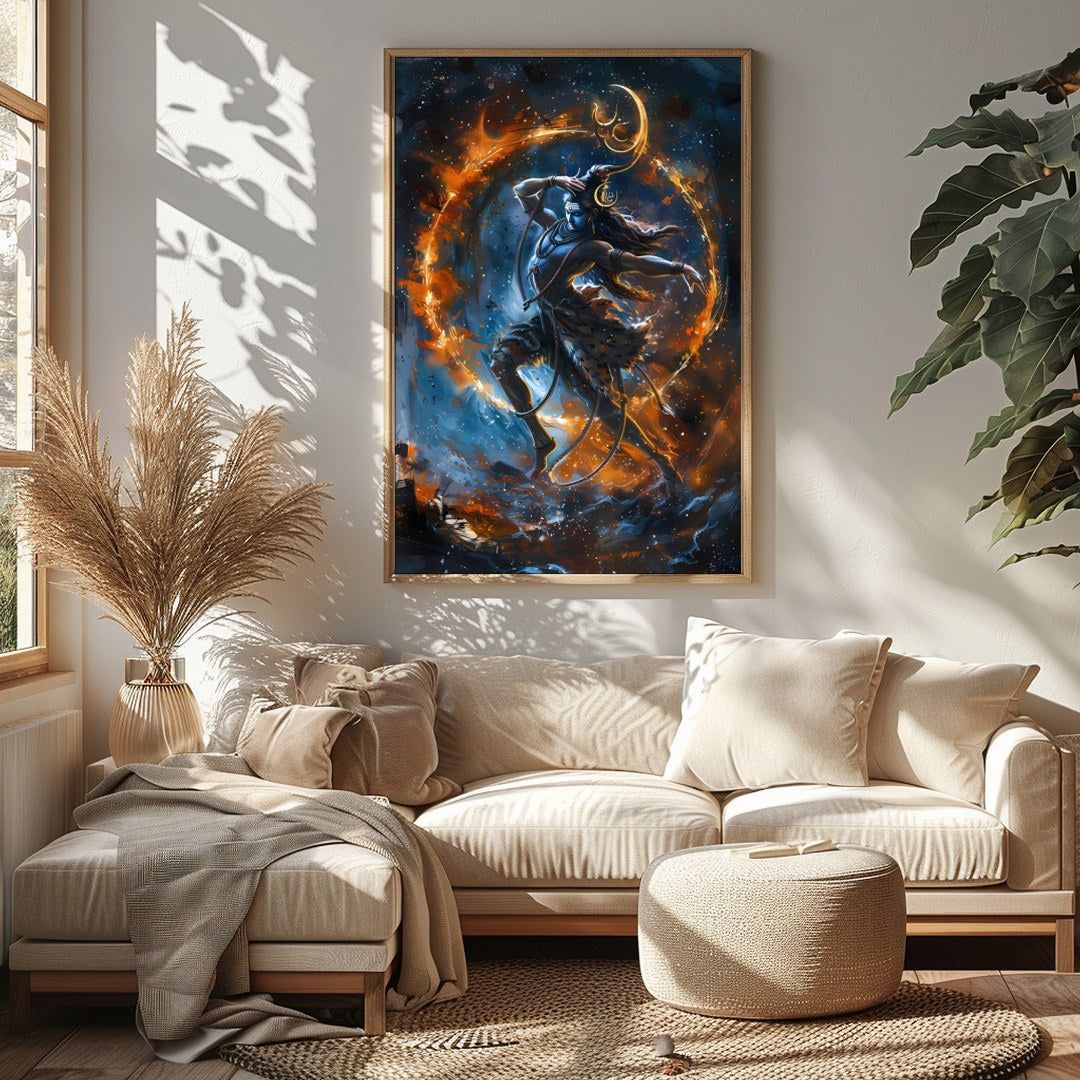 Immerse yourself in the mystique of the cosmos with 'Ethereal Dance of the Celestial Being'. This for Sitting Area
