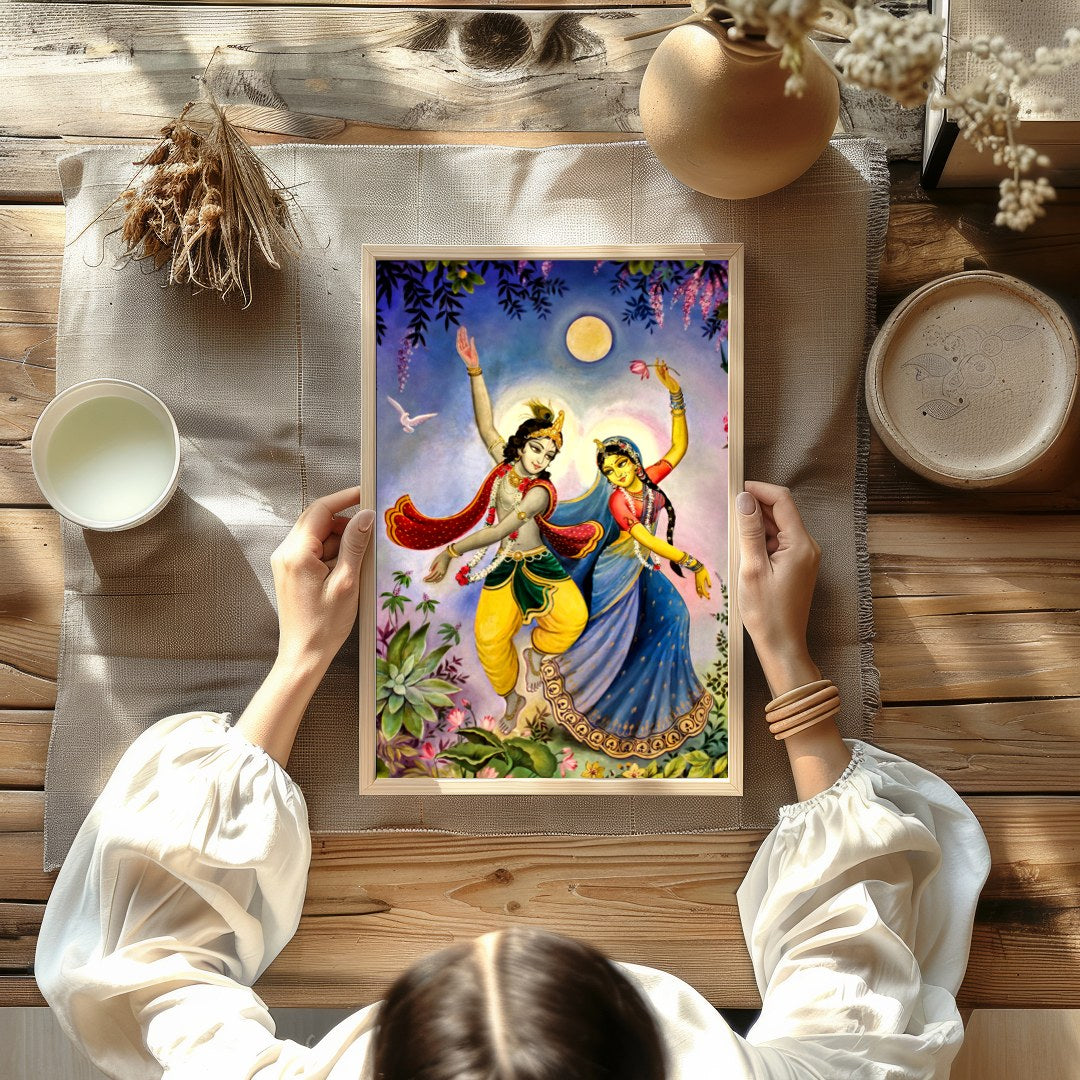 This captivating artwork portrays a mystical dance under the serene glow of a full moon. The for Kitchen
