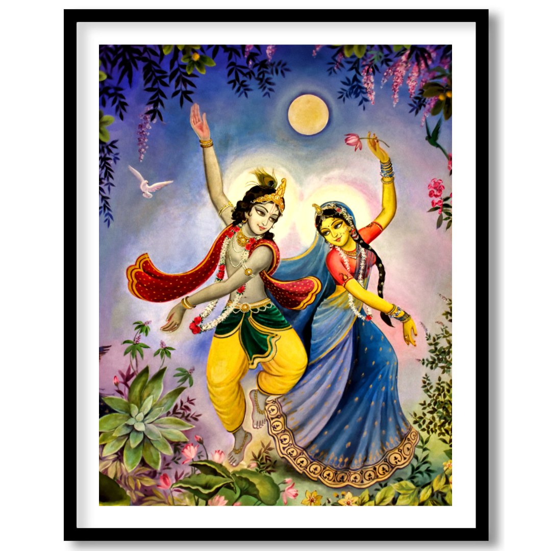 This captivating artwork portrays a mystical dance under the serene glow of a full moon. The for loft
