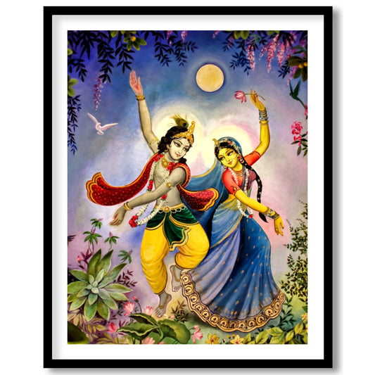 This captivating artwork portrays a mystical dance under the serene glow of a full moon. The for loft