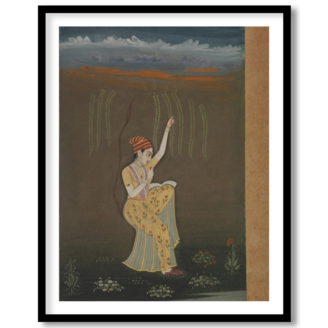 Immerse yourself in the graceful allure of this traditional artwork, showcasing a serene dancer for lovely-house