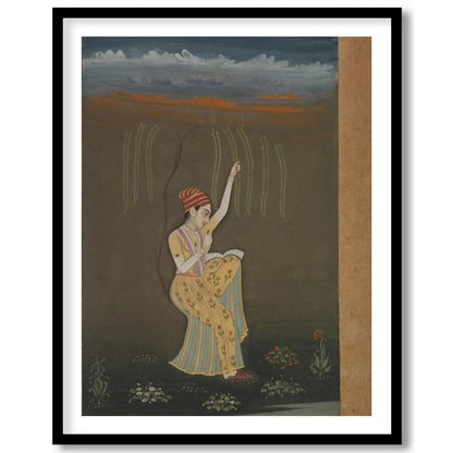 Immerse yourself in the graceful allure of this traditional artwork, showcasing a serene dancer for lovely-house
