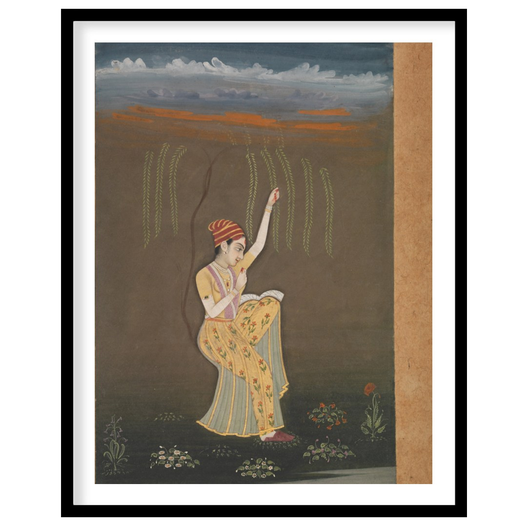 Immerse yourself in the graceful allure of this traditional artwork, showcasing a serene dancer for lovely-house