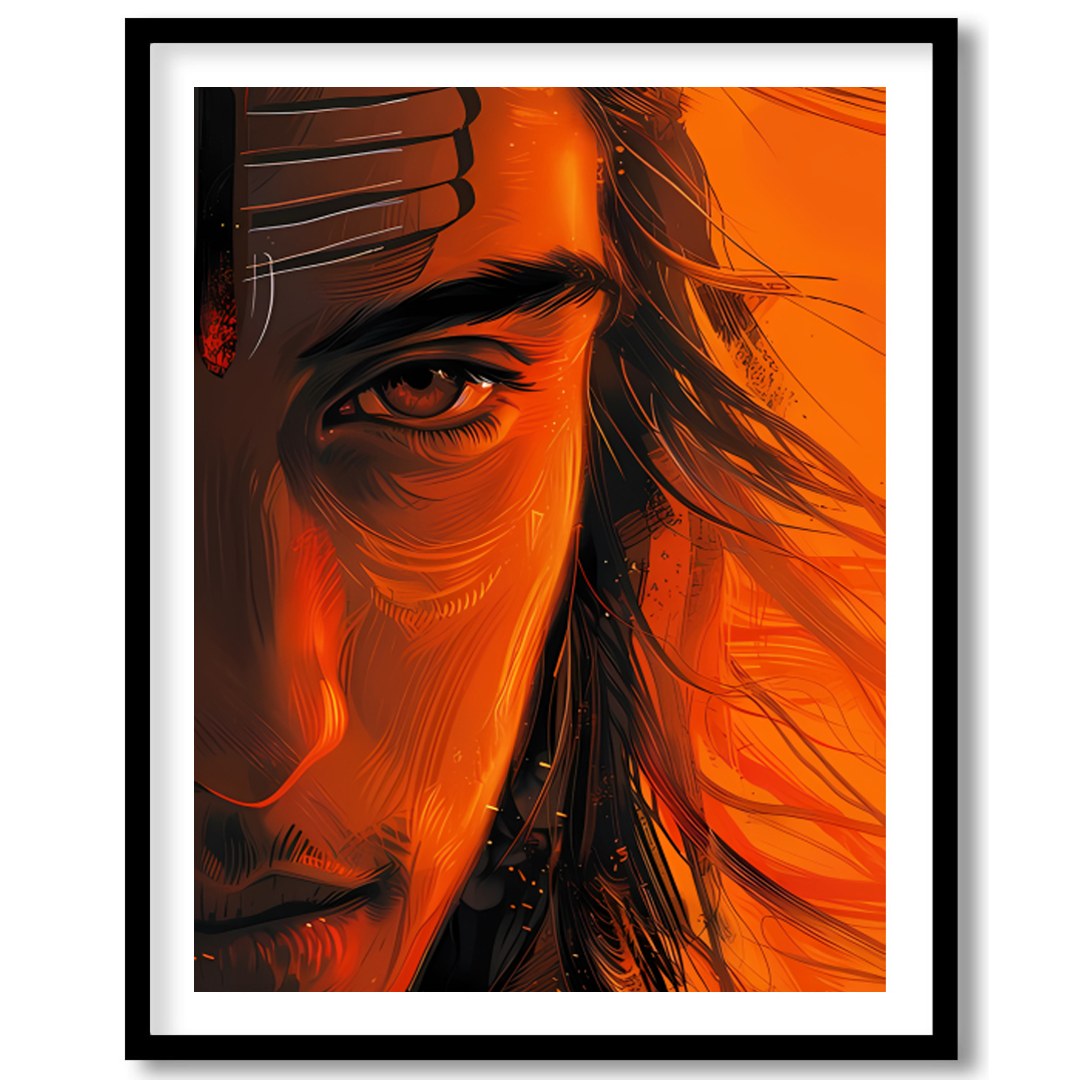 Immerse yourself in the mesmerizing aura of the Ethereal Ember Visage. This artwork artfully for office