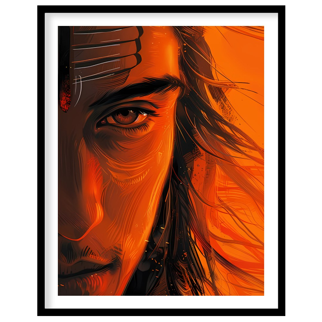 Immerse yourself in the mesmerizing aura of the Ethereal Ember Visage. This artwork artfully for office