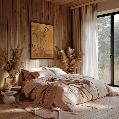 Dive into a world of myth and enchantment with this stunning artwork depicting Urvashi, a celestial for Bedroom