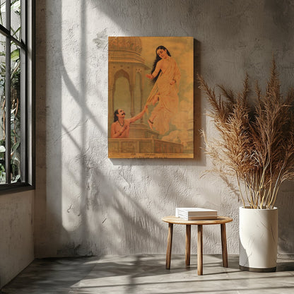 Dive into a world of myth and enchantment with this stunning artwork depicting Urvashi, a celestial for Entrance