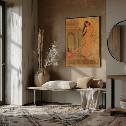 Dive into a world of myth and enchantment with this stunning artwork depicting Urvashi, a celestial for sanctuary