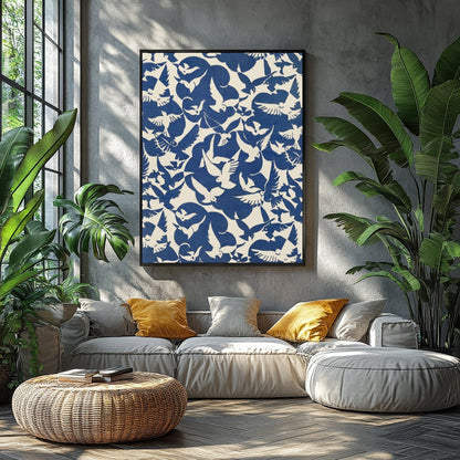 Experience the serene beauty of doves in flight with this striking artwork. The harmonious contrast for Balcony
