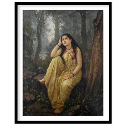 This exquisite artwork captures a moment of serene reflection amidst a lush forest setting. The for bedroom