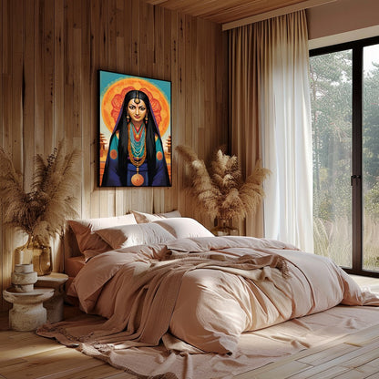Immerse yourself in the mystique of this captivating artwork, featuring a goddess adorned in for Bedroom