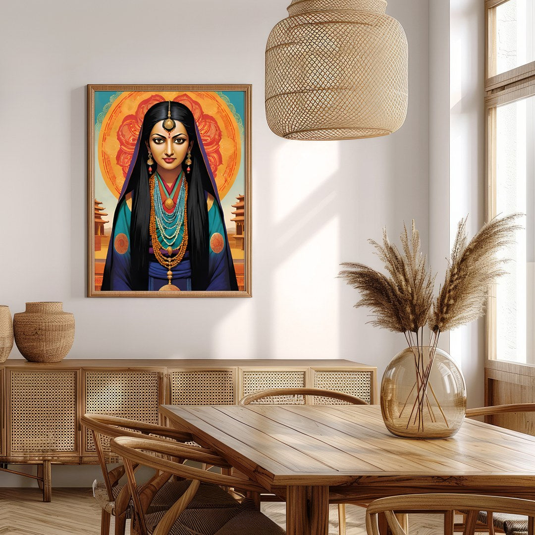 Immerse yourself in the mystique of this captivating artwork, featuring a goddess adorned in for Extra Kitchen