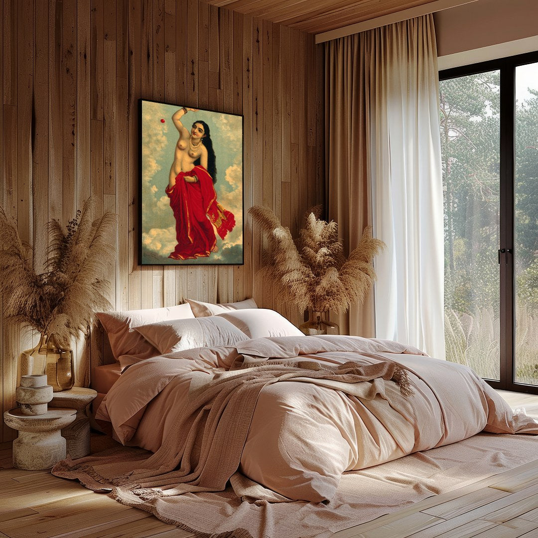 Capture the divine essence with this striking artwork featuring a celestial figure adorned in for Bedroom