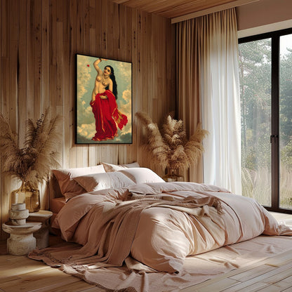 Capture the divine essence with this striking artwork featuring a celestial figure adorned in for Bedroom