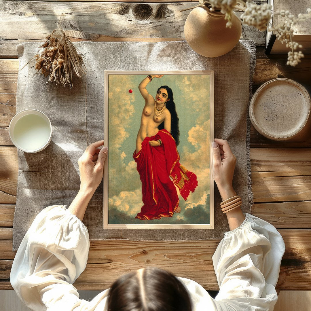 Capture the divine essence with this striking artwork featuring a celestial figure adorned in for Kitchen