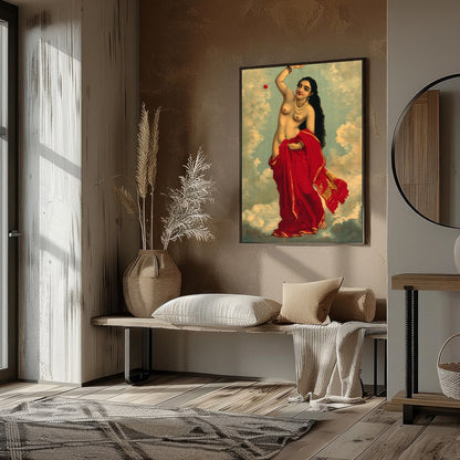 Capture the divine essence with this striking artwork featuring a celestial figure adorned in for lovely-house