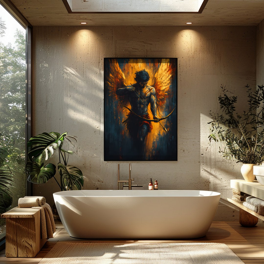 Discover the mesmerizing interplay between shadow and light in this captivating artwork. The for Bathroom