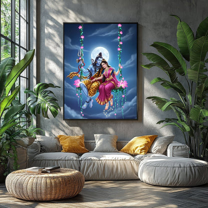 Witness the celestial harmony in this vibrant depiction of divine figures amidst an enchanting for Balcony