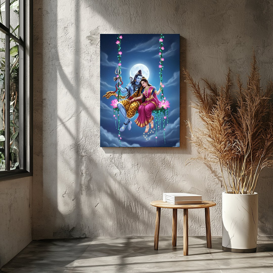 Witness the celestial harmony in this vibrant depiction of divine figures amidst an enchanting for Entrance