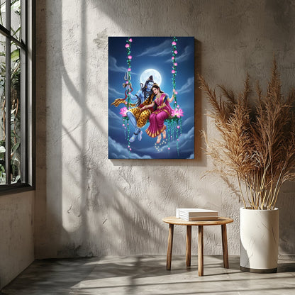 Witness the celestial harmony in this vibrant depiction of divine figures amidst an enchanting for Entrance