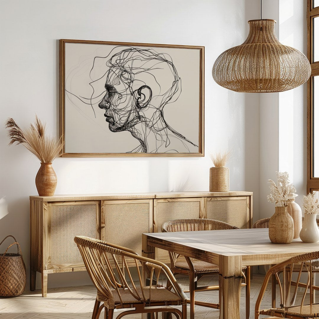 Explore the captivating world of abstract expression with this striking wall art. Delicate black for Dining