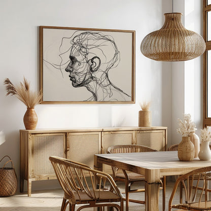 Explore the captivating world of abstract expression with this striking wall art. Delicate black for Dining