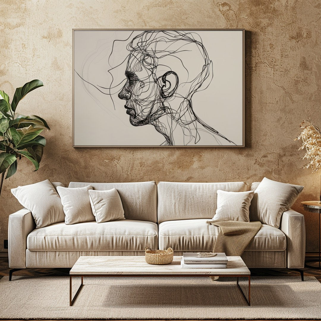 Explore the captivating world of abstract expression with this striking wall art. Delicate black for Family Room