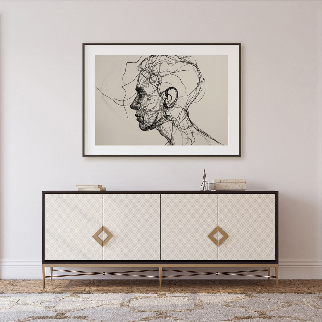 Explore the captivating world of abstract expression with this striking wall art. Delicate black for Foyer