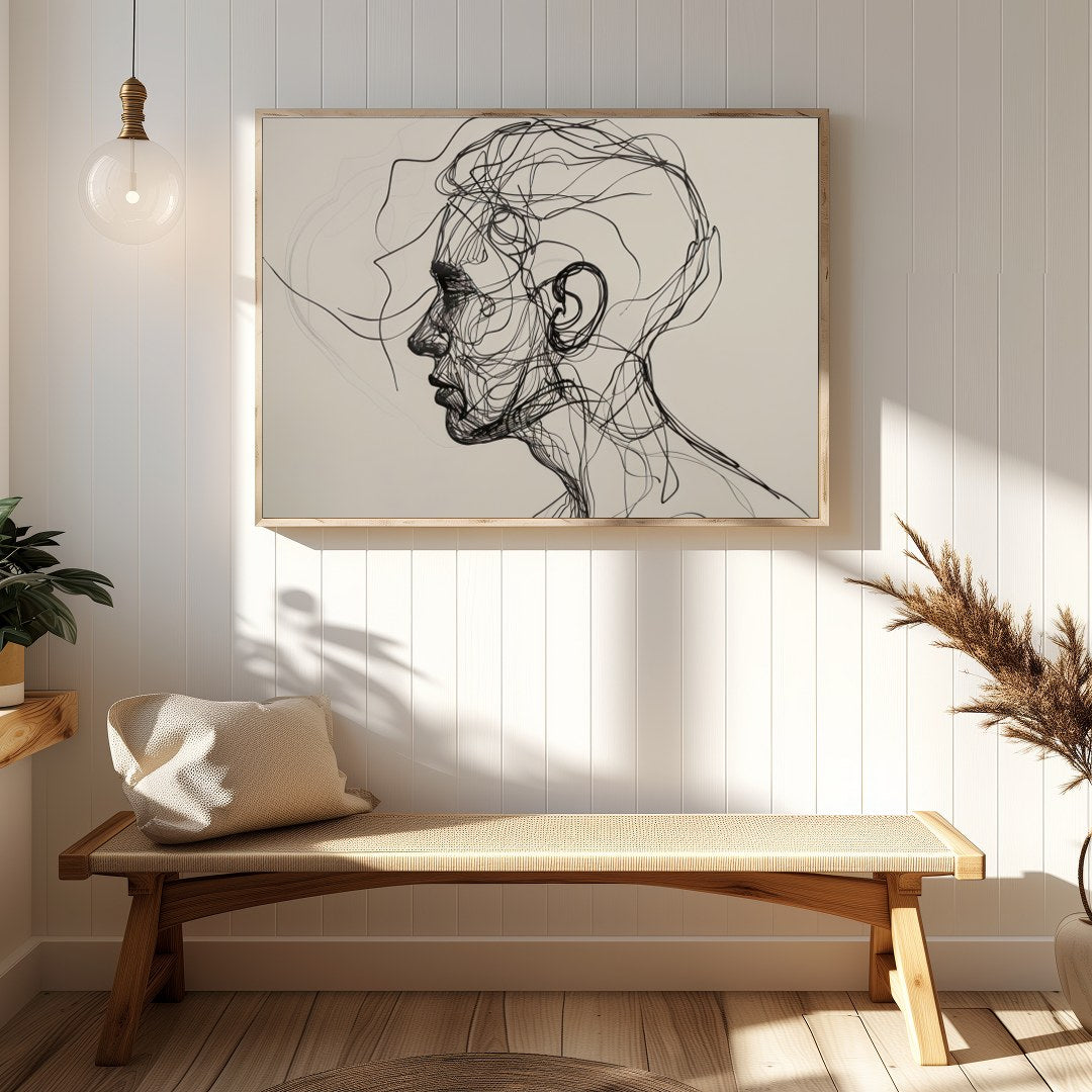 Explore the captivating world of abstract expression with this striking wall art. Delicate black for Hallway