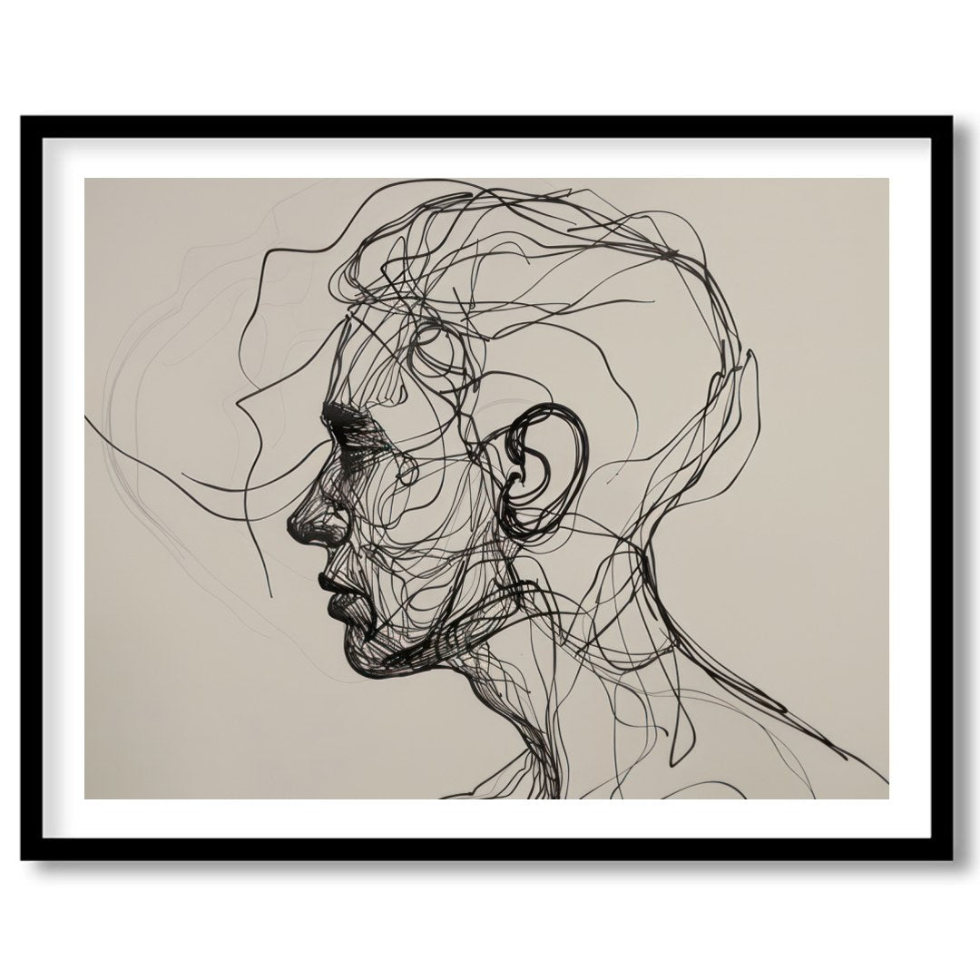 Explore the captivating world of abstract expression with this striking wall art. Delicate black for place