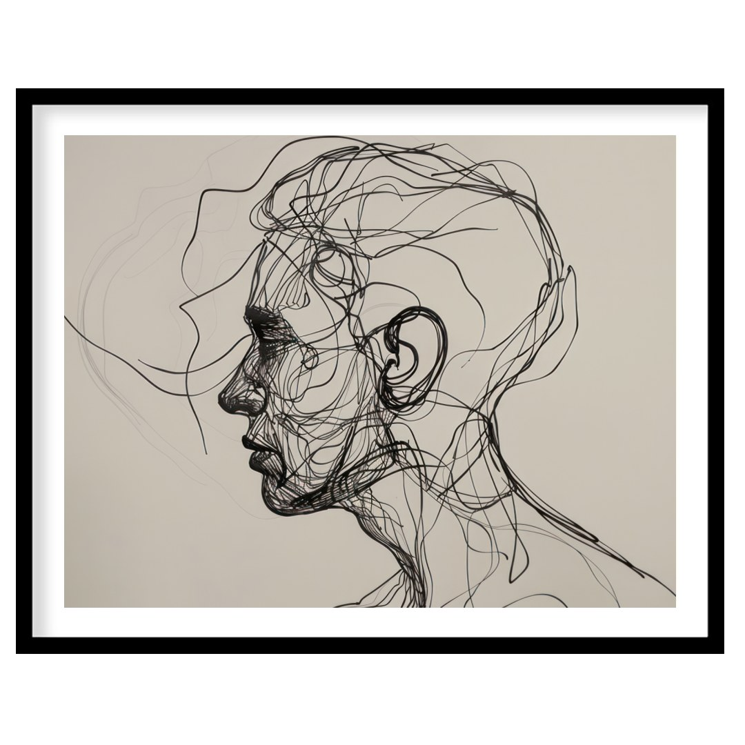 Explore the captivating world of abstract expression with this striking wall art. Delicate black for place