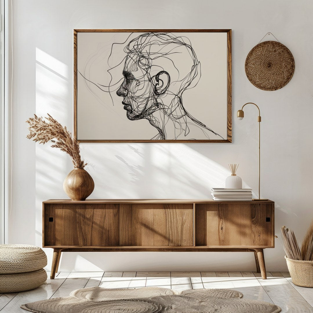 Explore the captivating world of abstract expression with this striking wall art. Delicate black for Sitting Area