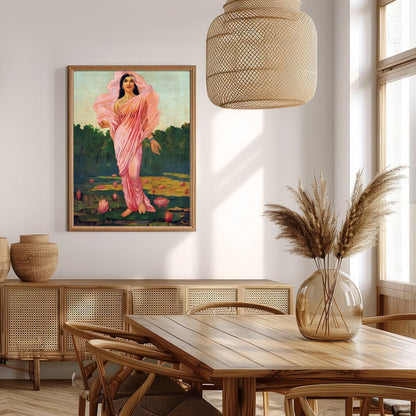 Immerse yourself in the serene beauty of 'Ethereal Lotus Maiden,' a captivating piece that captures for Extra Kitchen
